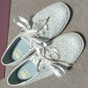 NWT Keds + Kate Spade Cream Glitter Shoes 7.5W